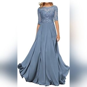 Mother of the Bride Wedding Prom Dance Long Dress Dusty Blue Size 10